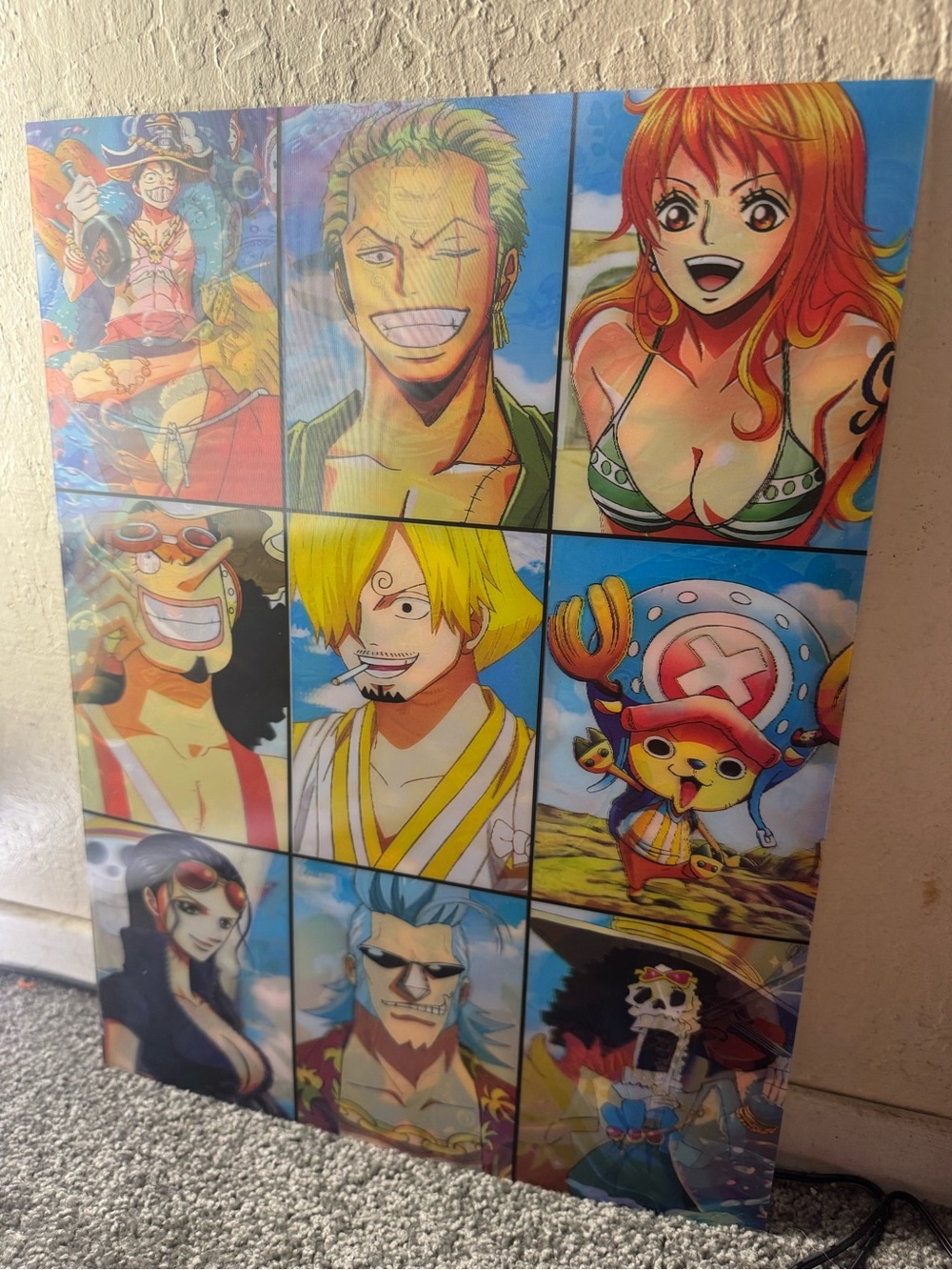 Anime One Piece Holographic 3D Poster Wall Art